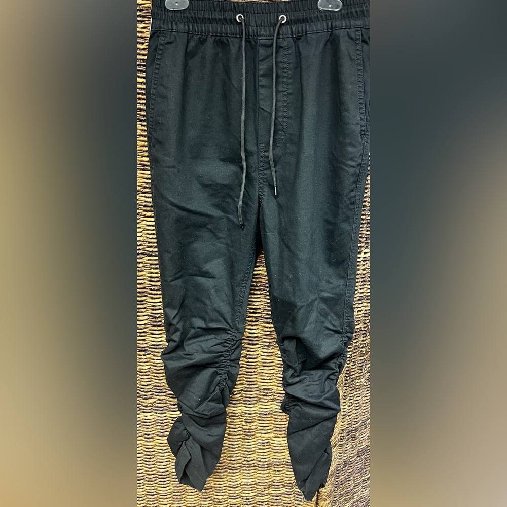 DJAB- Men's Black Jogger Pants,‎ Size:28, zipper bottoms
